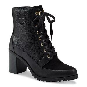 Giani Bernini Womens Keegann Lace Up Lug Sole Comfort Booties Black Size 8M NIB